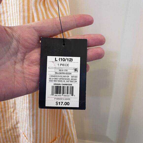 Art Class Orange and White Striped Romper Girls Size Large 10-12 NWT - Picture 7 of 12